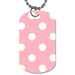 Polka Dots - White on Light Pink Dog Tag (One Side)