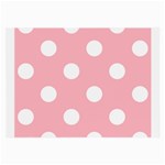 Polka Dots - White on Light Pink Large Glasses Cloth (2 Sides)
