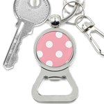 Polka Dots - White on Light Pink Bottle Opener Key Chain