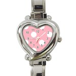 Polka Dots - White on Light Pink Heart Italian Charm Watch