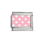 Polka Dots - White on Light Pink Italian Charm (9mm)