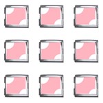 Polka Dots - White on Light Pink Mega Link Italian Charm (9 pack)