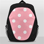 Polka Dots - White on Light Pink Backpack Bag