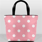 Polka Dots - White on Light Pink Bucket Bag