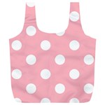 Polka Dots - White on Light Pink Full Print Recycle Bag (XL)