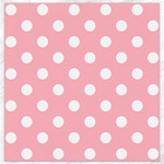 Polka Dots - White on Light Pink Canvas 12  x 12 