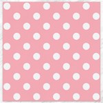 Polka Dots - White on Light Pink Canvas 16  x 16 