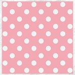 Polka Dots - White on Light Pink Canvas 20  x 20 