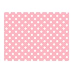 Polka Dots - White on Light Pink Double Sided Flano Blanket (Mini)