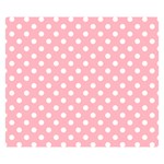 Polka Dots - White on Light Pink Double Sided Flano Blanket (Small)