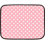 Polka Dots - White on Light Pink Fleece Blanket (Mini)