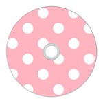 Polka Dots - White on Light Pink CD Wall Clock