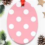 Polka Dots - White on Light Pink Ornament (Oval)