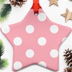 Polka Dots - White on Light Pink Ornament (Star)