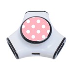 Polka Dots - White on Light Pink Portable USB Hub (One Side)