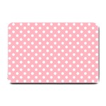 Polka Dots - White on Light Pink Small Doormat