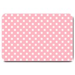Polka Dots - White on Light Pink Large Doormat