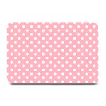 Polka Dots - White on Light Pink Plate Mat