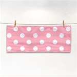 Polka Dots - White on Light Pink Hand Towel