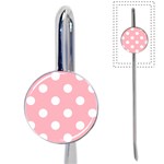 Polka Dots - White on Light Pink Book Mark