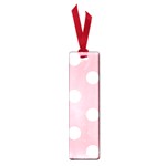 Polka Dots - White on Light Pink Small Book Mark