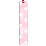 Polka Dots - White on Light Pink Large Book Mark