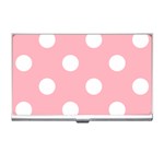 Polka Dots - White on Light Pink Business Card Holder