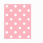 Polka Dots - White on Light Pink Small Garden Flag (Two Sides)
