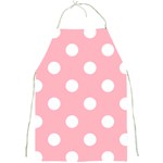 Polka Dots - White on Light Pink Full Print Apron