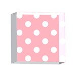 Polka Dots - White on Light Pink 4 x 4  Acrylic Photo Block