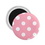 Polka Dots - White on Light Pink 2.25  Magnet