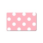 Polka Dots - White on Light Pink Magnet (Name Card)