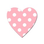 Polka Dots - White on Light Pink Magnet (Heart)