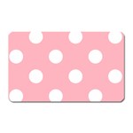 Polka Dots - White on Light Pink Magnet (Rectangular)