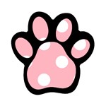 Polka Dots - White on Light Pink Magnet (Paw Print)