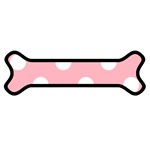 Polka Dots - White on Light Pink Magnet (Dog Bone)