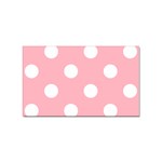 Polka Dots - White on Light Pink Sticker (Rectangular)