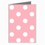 Polka Dots - White on Light Pink Greeting Card