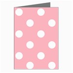 Polka Dots - White on Light Pink Greeting Cards (Pkg of 8)