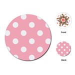 Polka Dots - White on Light Pink Playing Cards (Round)