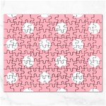 Polka Dots - White on Light Pink Jigsaw Puzzle (Rectangular)