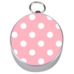 Polka Dots - White on Light Pink Silver Compass