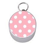 Polka Dots - White on Light Pink Silver Compass (Mini)