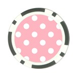 Polka Dots - White on Light Pink Poker Chip Card Guard