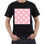 Polka Dots - White on Light Pink Men s T-Shirt (Black)