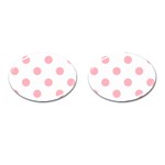 Polka Dots - Light Pink on White Cufflinks (Oval)