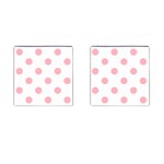 Polka Dots - Light Pink on White Cufflinks (Square)