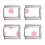 Polka Dots - Light Pink on White 9mm Italian Charm (4 pack)