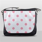 Polka Dots - Light Pink on White Messenger Bag