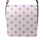 Polka Dots - Light Pink on White Flap Closure Messenger Bag (L)
